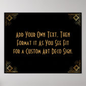 Black Gold Art Deco Aangepaste DIY Weddenschap Poster (Voorkant)