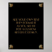 Black Gold Art Deco Aangepaste DIY Weddenschap Poster (Voorkant)