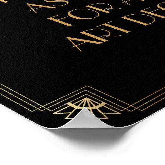 Black Gold Art Deco Aangepaste DIY Weddenschap Poster (Hoek)