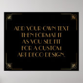 Black Gold Art Deco Aangepaste DIY Weddenschap Poster (Voorkant)