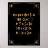 Black Gold Art Deco Aangepaste DIY Weddenschap Poster (Voorkant)