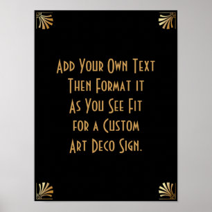 Black Gold Art Deco Aangepaste DIY Weddenschap Poster