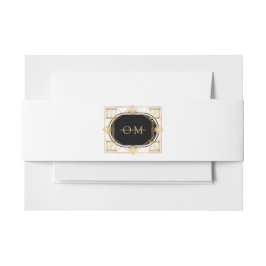 Black & Gold Art Deco Geometric Wedding Uitnodigingen Wikkel