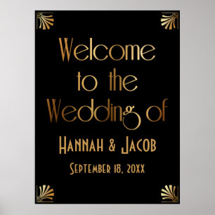 Black Gold Art Deco Welkom bij het gebarentaal Poster