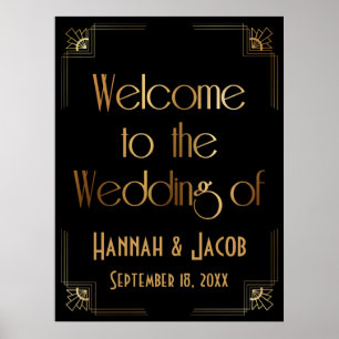 Black Gold Art Deco Welkom bij het gebarentaal Poster