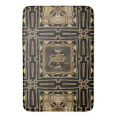 Black Gold ArtDeco Geometric Pattern Monogram Mat (Voorkant Verticaal)