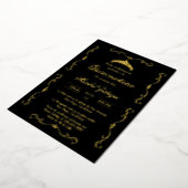 Black Gold avec couronne Quinceanera invitation Fo (Rotation)
