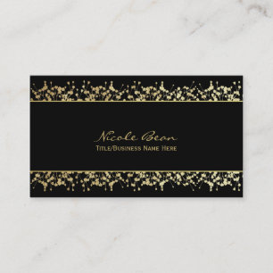 Black & Gold Babys Respire Floral Carte de visite