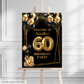 Black Gold Balloons 60e Anniversaire Cadeau Sac