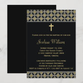 Black Gold Baptism Christening Uitnodiging (Voorkant / Achterkant)