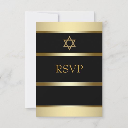 Black Gold Bar Mitzvah RSVP (Voorkant)