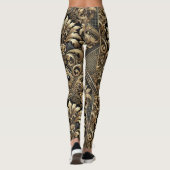 Black & Gold Baroque Luxe Leggings (Dos)