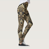 Black & Gold Baroque Luxe Leggings (Droite)