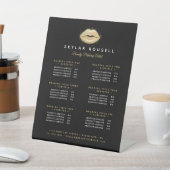 Black & Gold Beauty Lips Luxe Service Prijzen Reclamebord Met Voetstuk (Insitu)
