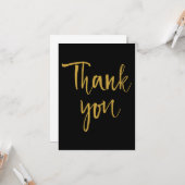 Black & Gold bedankt Kaart (Voorkant / Achterkant in situ)