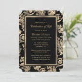 Black Gold-begrafenisfeest Kaart (Staand voorkant)