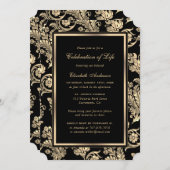 Black Gold begrafenisviering van het leven Kaart (Voorkant / Achterkant)