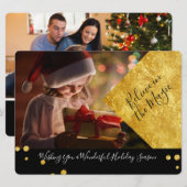 Black & Gold Believe in de magische kerstfoto (Voorkant / Achterkant)