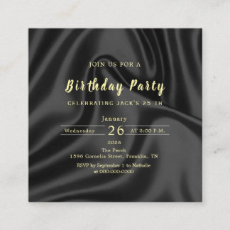 Black & Gold Birthday Invitation