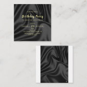 Black & Gold Birthday Invitation (Devant / Derrière)