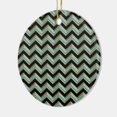 Black Gold Blauwgroen ZigZag Keramisch Ornament (Links)