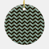 Black Gold Blauwgroen ZigZag Keramisch Ornament (Achterkant)