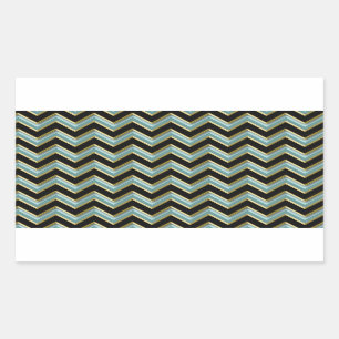 Black Gold Blauwgroen ZigZag Rechthoekige Sticker