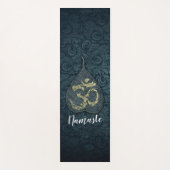 Black & Gold Bodhi Leaf OM-symbool YOGA-instructeu Yogamat (Voorkant)