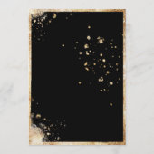 Black Gold Botanical Floral Rustic Wedding Kaart (Achterkant)