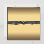 Black Gold Bow Foto Afstuderen Aankondiging (Achterkant)
