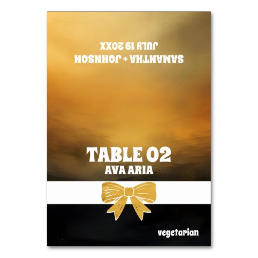 Black Gold Bow Mariage Repas Choice Place Cartes (Par défaut)