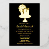 Black Gold Bridal Brunch Luncheon Foil Invitation (Recto)