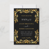 Black Gold bruiloft uitnodiging Sjabloon uw ontwer (Voorkant)