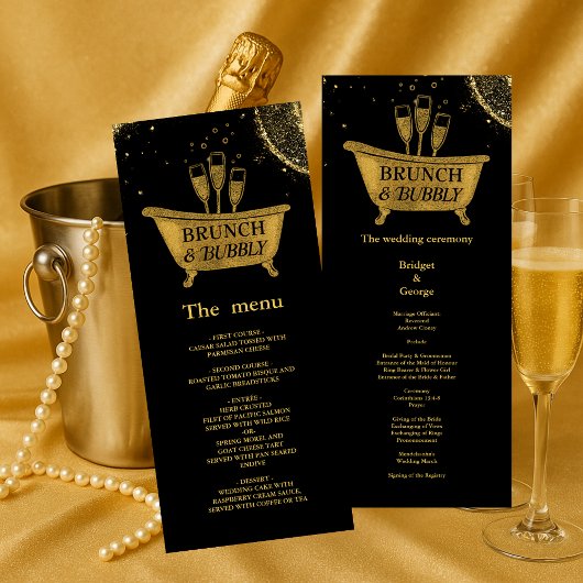 Black Gold Brunch & Bubbly menu Mariage