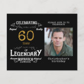 Black Gold Budget 60th Birthday Uitnodiging Flyer (Voorkant)