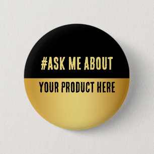 Black & Gold Business Launch-evenement Ronde Button 5,7 Cm