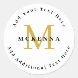 Black Gold Business Professional Logo Branding Ronde Sticker