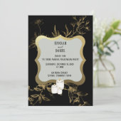 Black & Gold Candle Halloween Party Kaart (Staand voorkant)