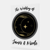 Black & Gold Celestia Moon Stars Mariage Bienvenue (Angle)