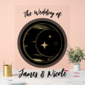 Black & Gold Celestia Moon Stars Mariage Bienvenue (Mariage)