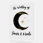 Black & Gold Celestia Moon Stars Mariage Bienvenue (Angle)