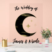 Black & Gold Celestia Moon Stars Mariage Bienvenue (Mariage)