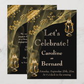 Black & Gold Champagne Ice Bucket Engagement Party Kaart (Voorkant / Achterkant)