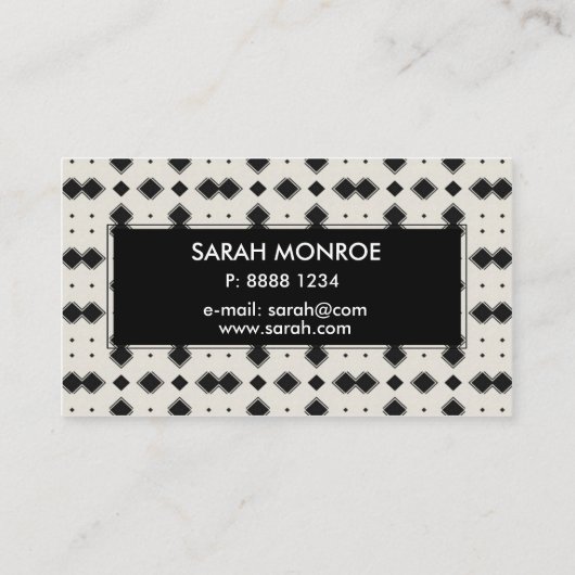 Black & Gold Chevron Pattern Visitekaartje (Achterkant)