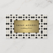 Black & Gold Chevron Pattern Visitekaartje (Voorkant)