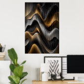 Black Gold Chrome 3D Parametrische Poster (Thuiskantoor)