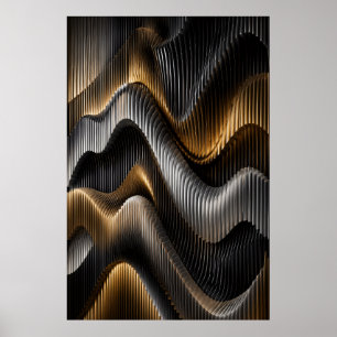 Black Gold Chrome 3D Parametrische Poster