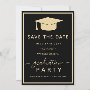 Black Gold Classic Afstuderen Bewaar de datum Save The Date