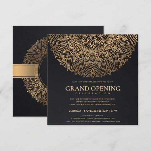 BLACK GOLD CLASSIC MANDALA GRAND OPENING KAART (Voorkant / Achterkant)