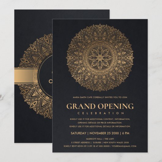 BLACK GOLD CLASSIC MANDALA GRAND OPENING KAART (Voorkant / Achterkant)